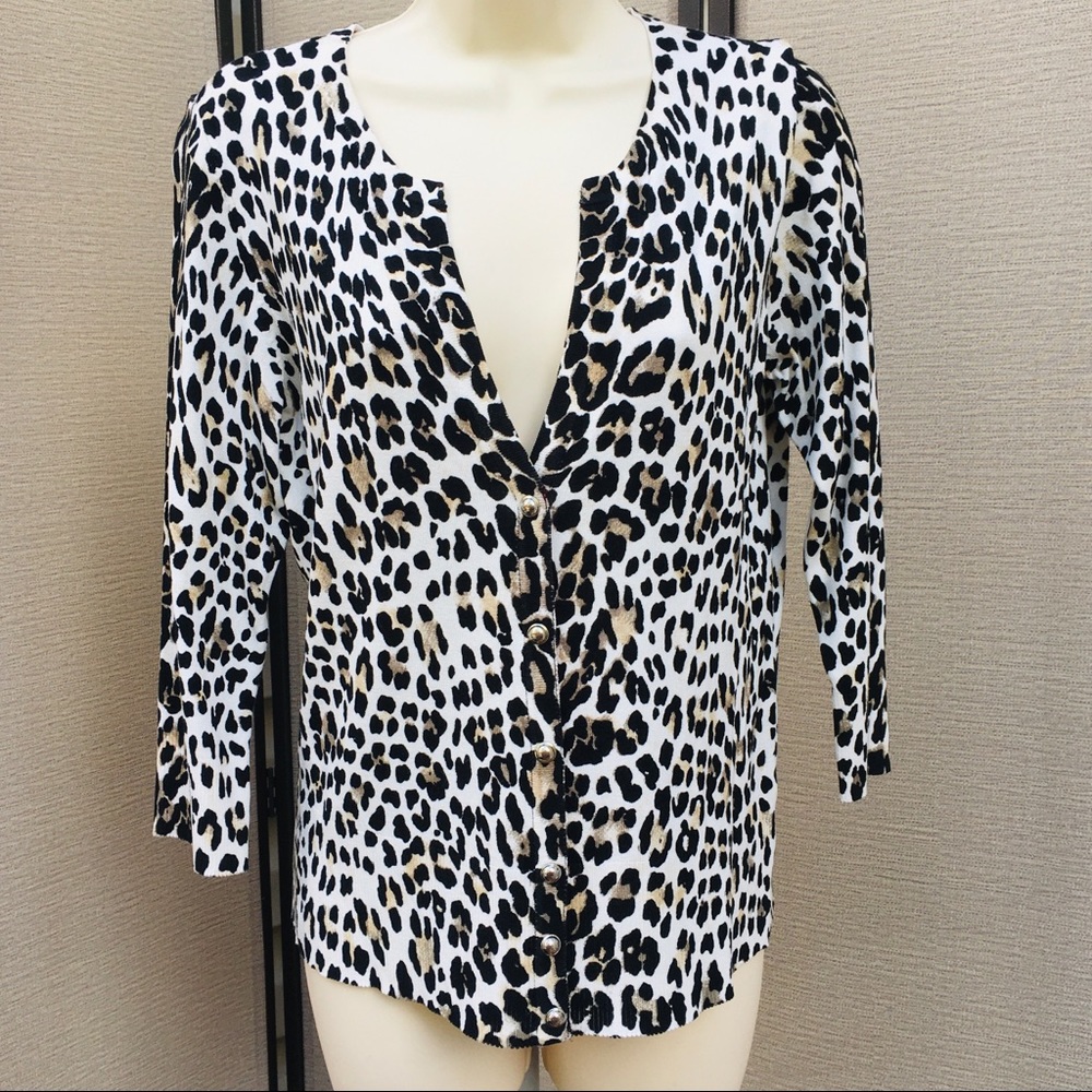 WHBM Animal print cardigan M excellent